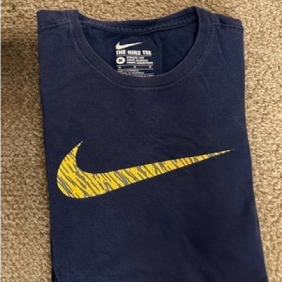 Nike Other - Nike Men's Navy Tee with Yellow Swoosh
